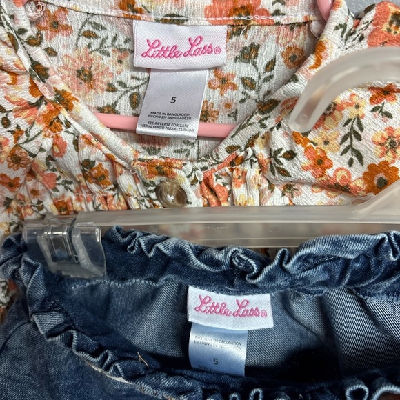Little Lass Floral Top and Denim Skirt Set - Picture 3 of 3
